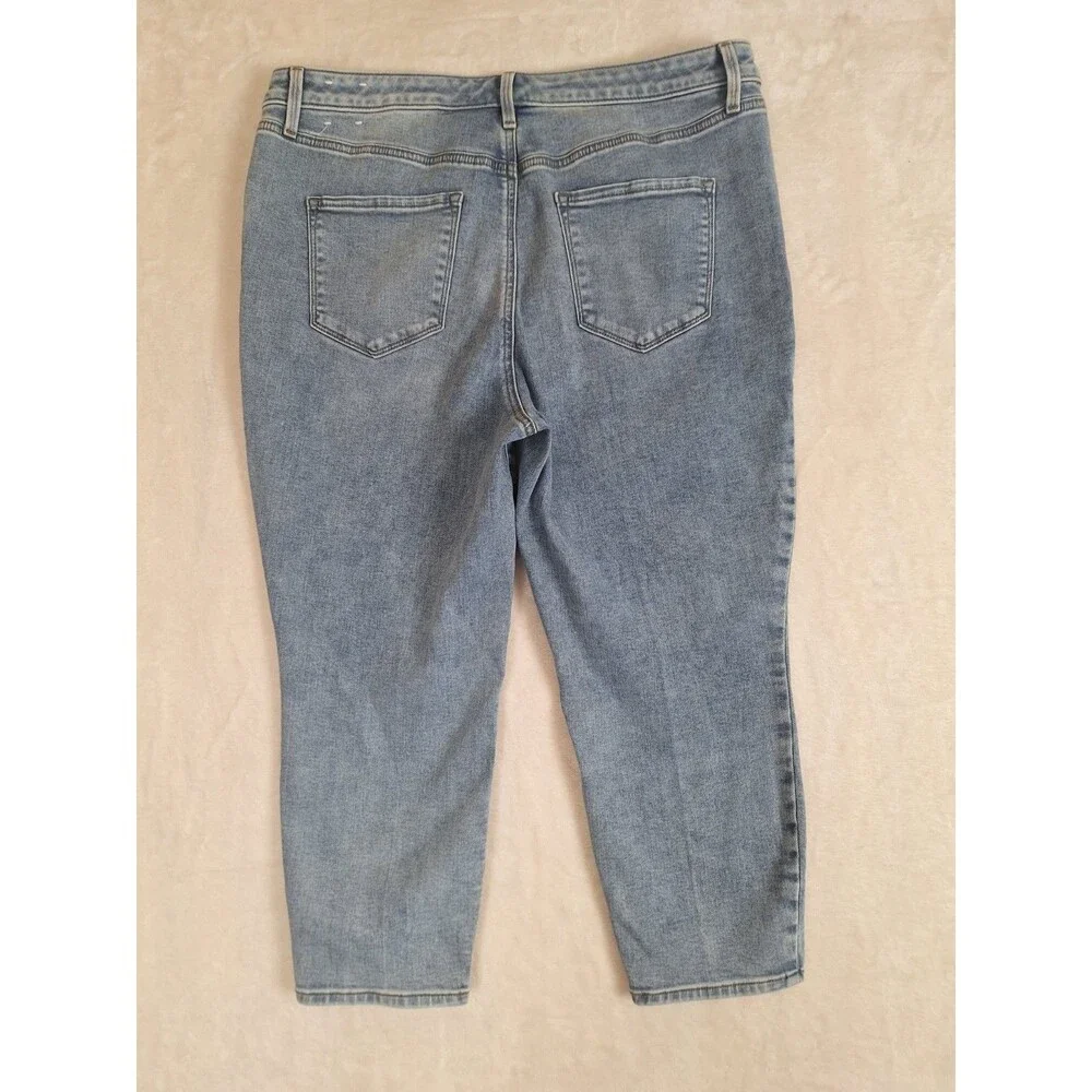 Talbots Jegging Crop Jeans Womens 16P Blue Denim Stretch Pockets Classic Acid